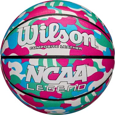 Баскетбольні м'ячі WILSON NCAA Legend 74,9 см, 72,4 см, 69,8 см Розмір 7 - 29,5 (рожевий камуфляж, розмір 6 - 28,5')