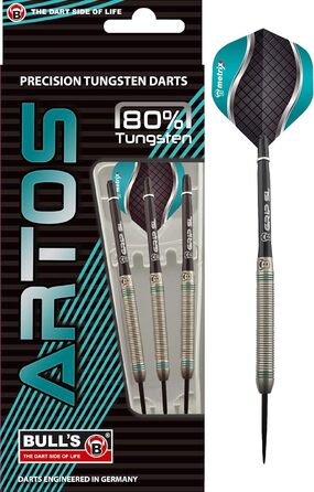 Дартсет Artos Steel Dart 80% вольфрам, 3 шт., м'ята/червоний/мідь, професійний