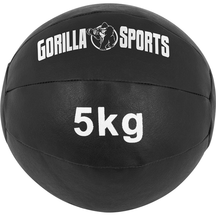 Набір м'ячів GORILLA SPORTS 1-5кг, чорний, 29см, тренувальний м'яч