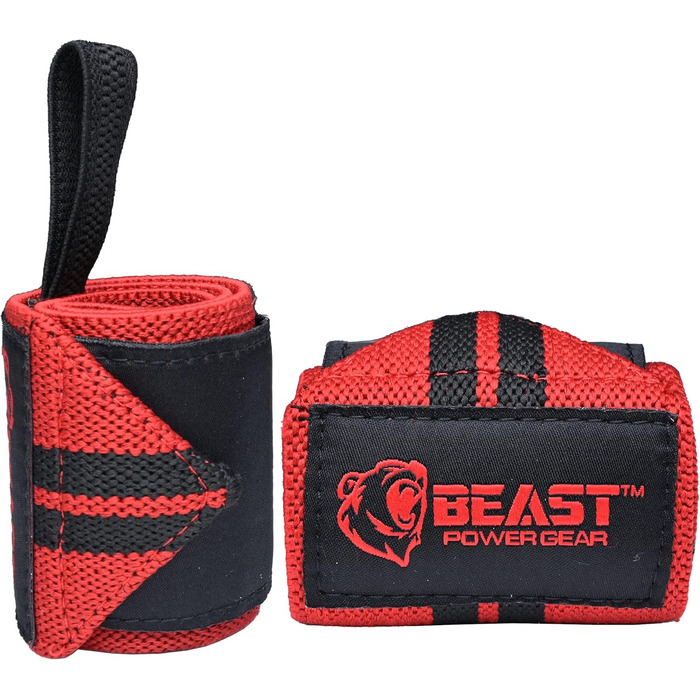 Обгортки на зап'ястя Beastpowergear 45,7 см, підтримка (чорний/червоний)