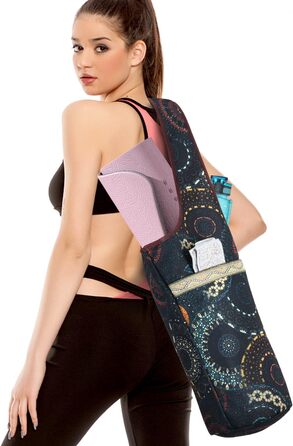 Для жінок, Yoga Mat Tote Bag, вміщує більше аксесуарів для йоги, підходить для більшості килимків Сумка для йоги в стилі бохо одного розміру