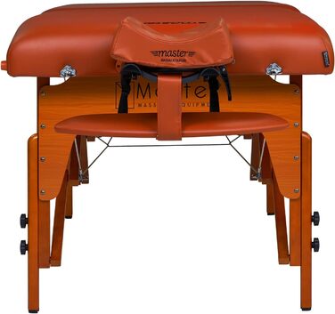 Складаний масажний стіл Master Massage Santana Pro 79 см, пам’ятна піна, реїкі-панелі, для тату і спа, бордовий