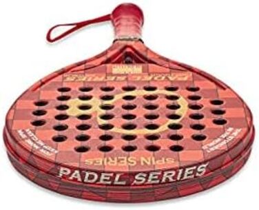 СЕРІЯ PADEL Серія SPIN ABS і полікарбонатна ракетка Padel Максимальна продуктивність завдяки інноваційним, нековзним прогумованим бічним сторонам Червона ракетка тверда, синя ракетка м'яка, ракетка екстра м'яка (червона)