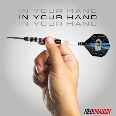 Дротики Red Dragon Gerwyn Price Iceman Special Edition з вольфраму, набір з оперенням та стрижнями, чемпіонський комплект
