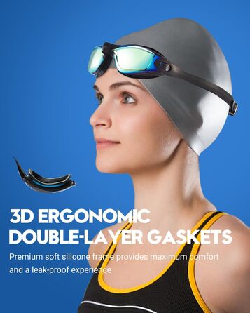 Плавальні окуляри Vorshape, набір 2 шт., антипротікання, Aqua & Double Aqua