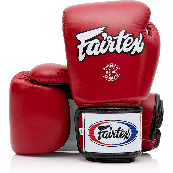 Рукавички Fairtex BGV1 Муай Тай Червоні/Білі/Чорні, 10 унцій