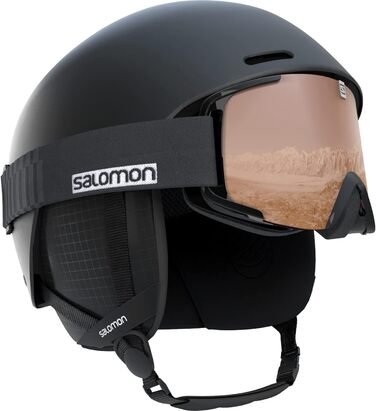 Чоловічий лижний сноубординг Salomon Brigade Helmet, додаткова безпека, регульована посадка, система повітряного потоку (L (59-62 см), чорний)