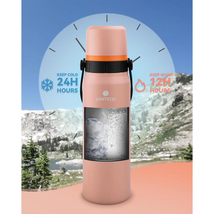 Термос SANTECO Flask 1,2 л - Герметичний, без BPA, 24 год. холод, 12 год. гарячий