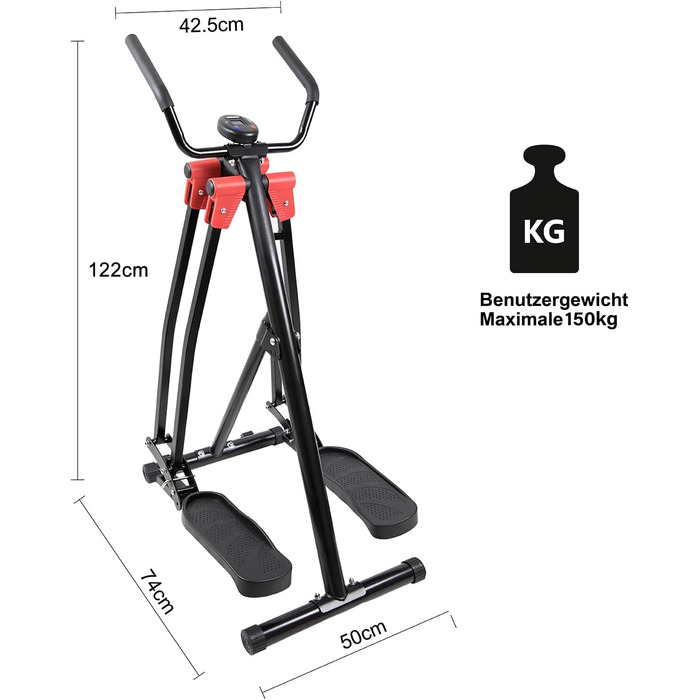 Крос-тренажер PUCHIKA Air-Walker, LCD, до 150 кг, складаний