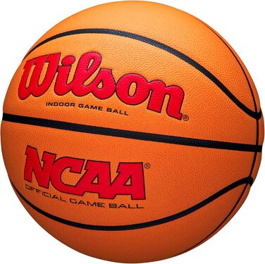 Офіційні баскетбольні м'ячі WILSON NCAA Evo NXT у приміщенні, розміри 6 і 7 розмір 7 - 29.5 (червоний/помаранчевий, розмір 6 - 28.5')