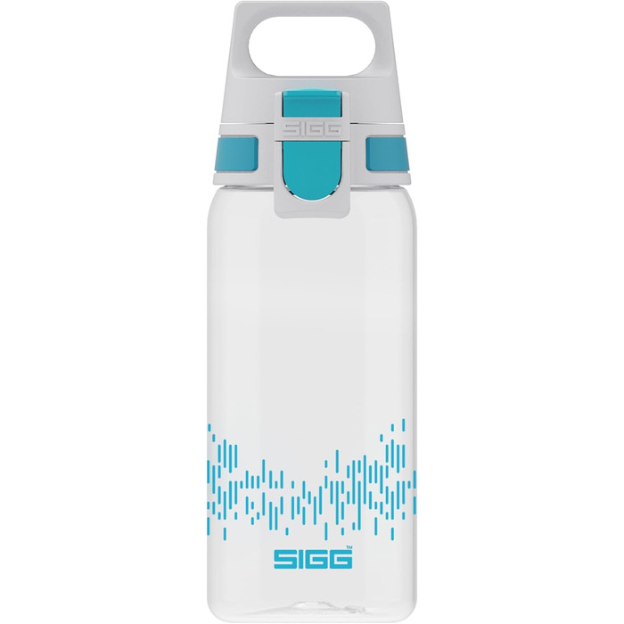 Пляшка для води SIGG Tritan Total Clear ONE MyPlanet Aqua 0,5 л, блакитна, для газованих напоїв, спортивна, без BPA, герметична, стійка до подряпин, для спорту та фітнесу, можна мити в посудомийці