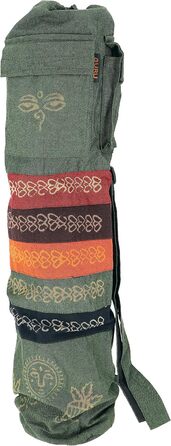 Мішок для йоги Boho Yoga Bag, Batik Yoga Bag з Непалу - Зелений, Чоловіки/Жінки, Бавовна, 70x23x13 см, Сумки для килимків для йоги One Size Green