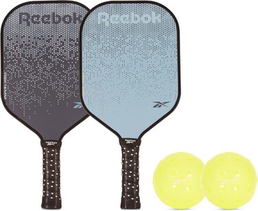 Набір для піклболу Reebok на 2 гравців, карбонові ракетки, прецизійні м'ячі з 40 отворами, ідеально для любителів спорту
