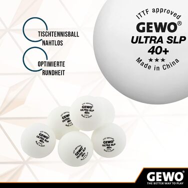 М'ячі GEWO Ultra SLP 3 зірки 40 ITTF, 72 шт.