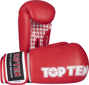 Боксерські рукавички TOP TEN Fight, для змагань, шкіряні