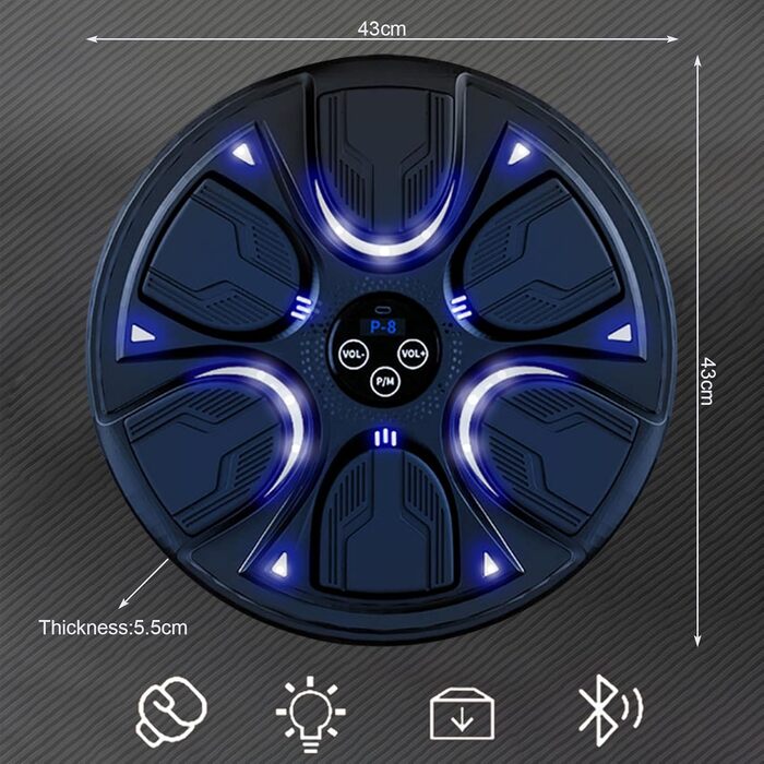 Музичний боксерський автомат Bluetooth 8 режимів боксу Настінна коробкова машина з музикою USB Акумуляторна музична шкатулка з декомпресією світлодіодної музичної коробки для дітей і дорослих