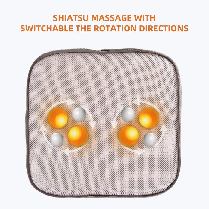 Масажер Snailax Shiatsu 2-в-1 для спини та стоп з підігрівом