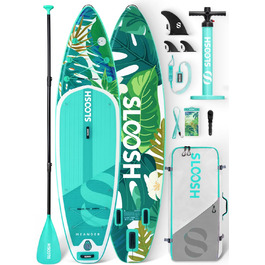 SLOOSH Надувна SUP-дошка 10'6 з преміум аксесуарами, нековзке EVA покриття, легка сумка та насос, для підлітків і дорослих