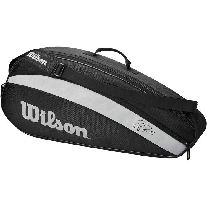 Тенісна сумка Wilson Roger Federer Team Wilson Racquet Bag Feded Team, до 3 ракеток, чорна/біла, WR8005801001