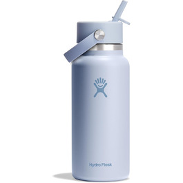 Гідрофляга HYDRO FLASK 946 мл, широка горловина, нержавіюча сталь, термос-пляшка з трубочкою, вакуумна ізоляція, Surf