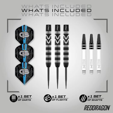 Дротики Red Dragon Gerwyn Price Iceman Special Edition з вольфраму, набір з оперенням та стрижнями, чемпіонський комплект