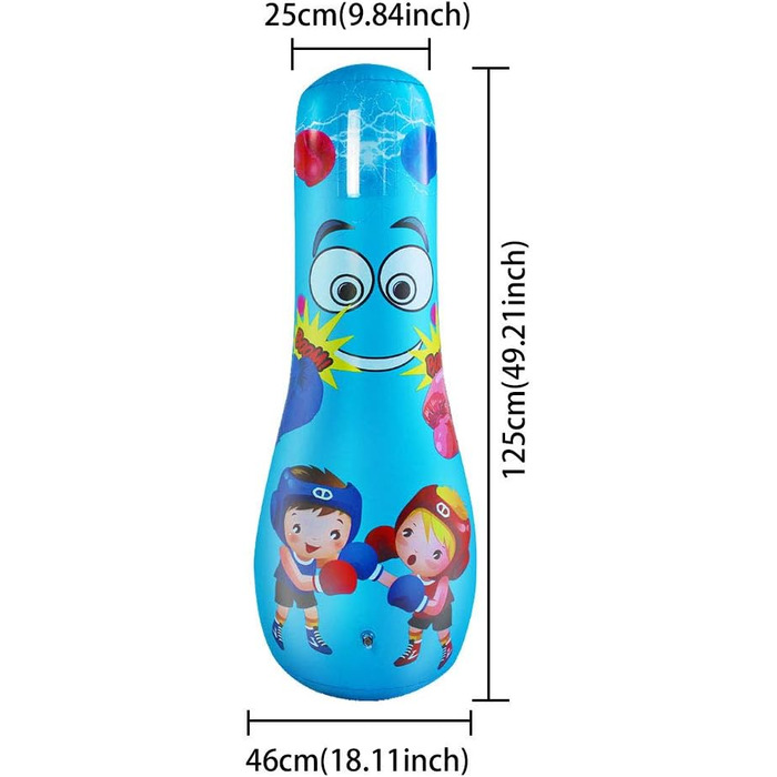 Боксерська груша Kids, Боксерська груша 120 см/125 см Стоячі діти, Окремо стояча боксерська іграшка Фітнес Боксерська груша Важка боксерська груша для зняття стресу Надувна боксерська стійка (KL/125)