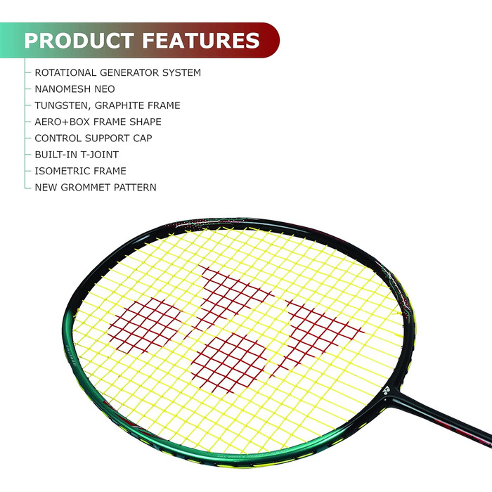 Ракетка для бадмінтону YONEX Astrox 38S (смарагд-зелена)