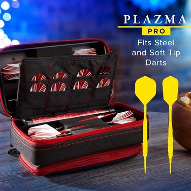 Сумка для дартсу Casemaster Plazma Pro, рубіново-червона, на 6 дартсів