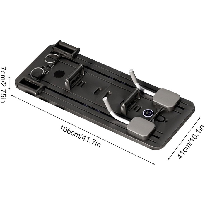 Складна дошка для пілатесу UYSELA для дому, багатофункціональна дошка для фітнесу з опорою для ліктів, багатофункціональна дошка для домашніх вправ з таймером, (чорна, звичайна)