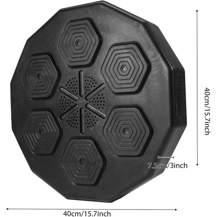 Музична боксерська машина Fulluky, музичний електронний бокс, настінна мішень боксерська машина, з 6 лампами та датчиком Bluetooth, пристрої для тренування боксу з боксерськими рукавичками