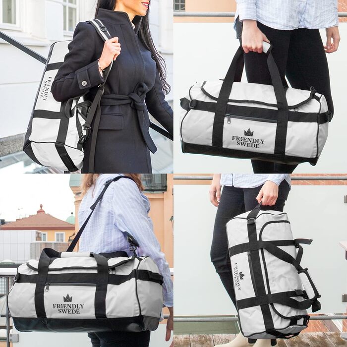 Дружня водонепроникна дорожня сумка Duffle Bag Рюкзак - 30 л / 60 л / 90 л - Речовий мішок, дафельний сухий мішок з функцією рюкзака - SANDHAMN White, 30л