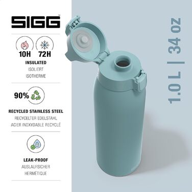 Термос SIGG Shield Therm One 1 л, газований, без BPA, перероблена сталь