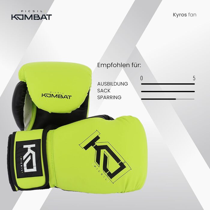 Боксерські рукавички Picsil Kombat Kyros 14oz Citrus для тренувань і змагань Muay Thai, MMA, кікбоксингу, унісекс