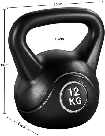 Гиря Yaheetech Kettlebell Sport з пластиковим покриттям 6-20 кг Обважнювачі для махових гантелей Гантель для силових тренувань і кросових тренувань (12,0 кілограмів)