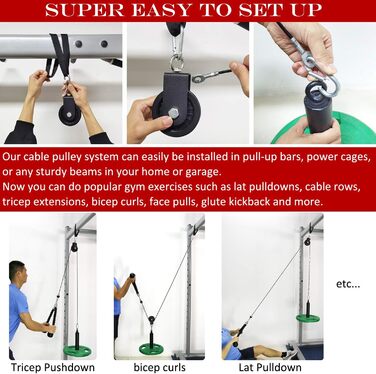SYL Fitness Тренажер для тяги, кріплення, тріцепсне канатне обладнання, система для домашнього спортзалу