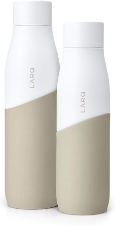 Пляшка для води LARQ Bottle Movement PureVis 710 мл — легка, самочистна, неізольована, з нержавіючої сталі, з UV-очищенням, багаторазова, для подорожей, біла/пісочна