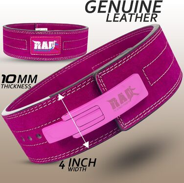 Пояс для пауерліфтингу RAD, 10 мм, важкоатлетичний, чоловічий і жіночий, з важільною пряжкою