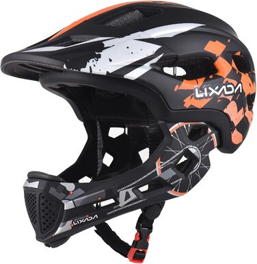 Дитячий велосипедний шолом Lixada Fullface 2-в-1, знімний підборідник, регульований розмір 52-56 см, для велосипеда та скейтборду, унісекс