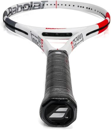 Ракетка Babolat Strike Evo Unstrung, біло-червона-чорна (Blanco)