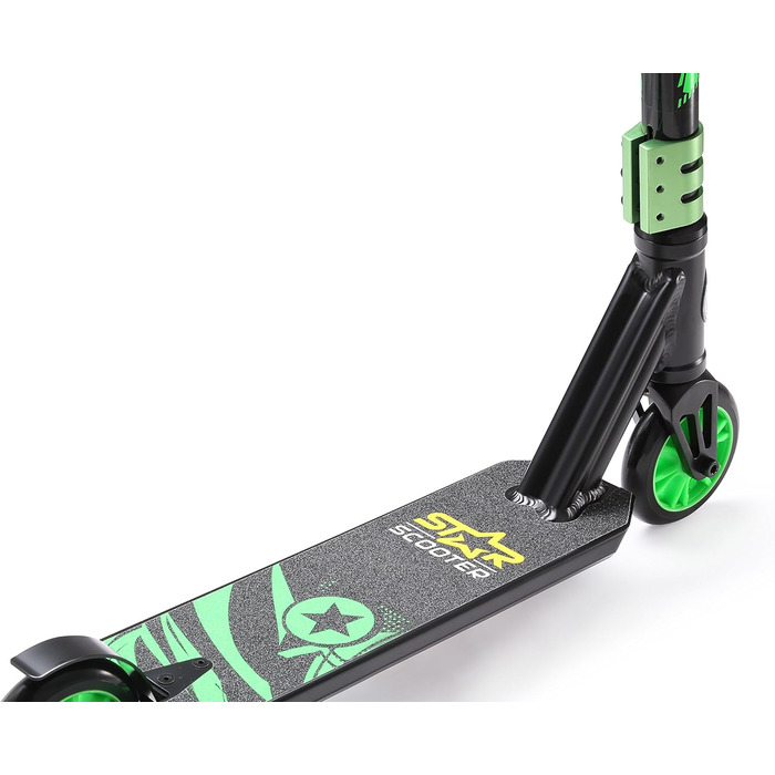 Фрістайл Трюковий самокат Kickscooter Scooter Scooter Mini для дітей від 5 років 110 мм Каскадер для початківців/просунутих трюків Alu HIC Compression (Чорно-зелений)