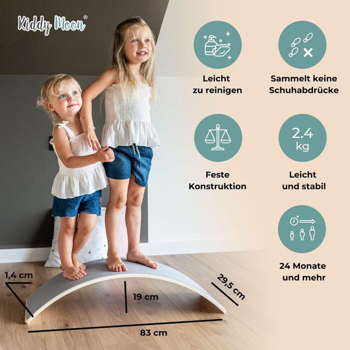 Дитяча балансувальна дошка KiddyMoon з дерева, Монтессорі іграшка для розвитку рівноваги, балансування, дерев'яна іграшка для дітей та малюків