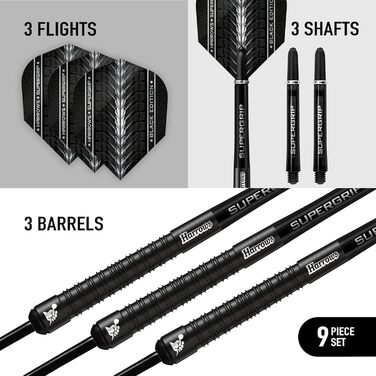 Борони SUPERGRIP Black Edition Dartset 90 Вольфрам, 28г з валами та польотами