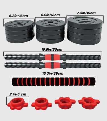 Регульований тренувальний набір для підйому для чоловіків і жінок, Набір штанги з гантелями, Регульований набір гантелей для чоловіків 2 в 1, 20/30/50 кг Регульовані гантелі для домашнього фітнесу ідеально підходять для фітнесу типу 1-20 кг