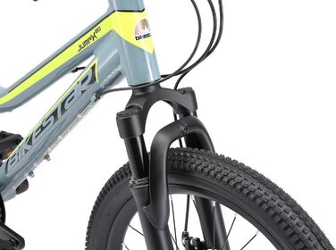 Велосипед BIKESTAR Alu 20, 6-9 років, 7-шв. Shimano, дискові гальма, сірий/жовтий