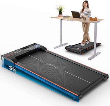 Бігова доріжка Sportstech Walking Pad до 6 км/год, ручний нахил 9%, дистанційне та додаткова керування, LCD-дисплей, крокомір, компактна, на колесах, до 120 кг