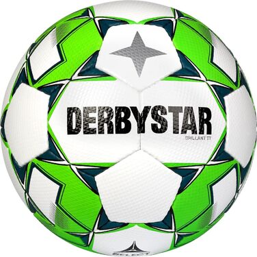 Футбольний м'яч Derbystar Brilliant TT розмір 5 біло-зелений