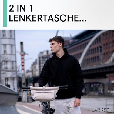 Сумка на кермо LARKSON рожева - Lasse 2 в 1, велосипедна/плечова, водовідштовхувальна