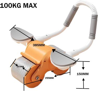 Автоматичний ролик для живота з відскоком, новий роликовий домашній тренажер для живота, роликовий ролик для тренування м'язів живота, ролик для живота для тренування м'язів живота зі стабільними подвійними колесами. (помаранчевий)