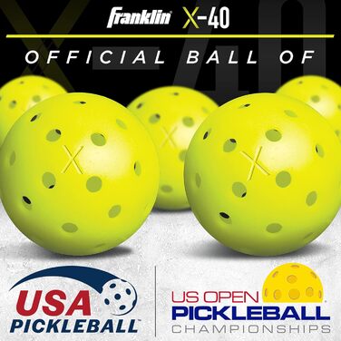 Набір ракеток Franklin Pickleball з вуглецю для 2 гравців і м'ячі X-40