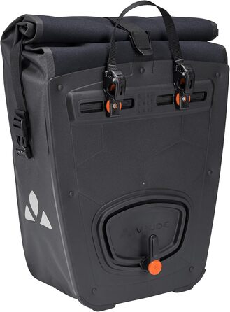 Велосипедна сумка VAUDE Aqua Back Supreme 2x24 л, водонепроникна задня сумка на багажник, міцна та екологічна, чорна, Німеччина